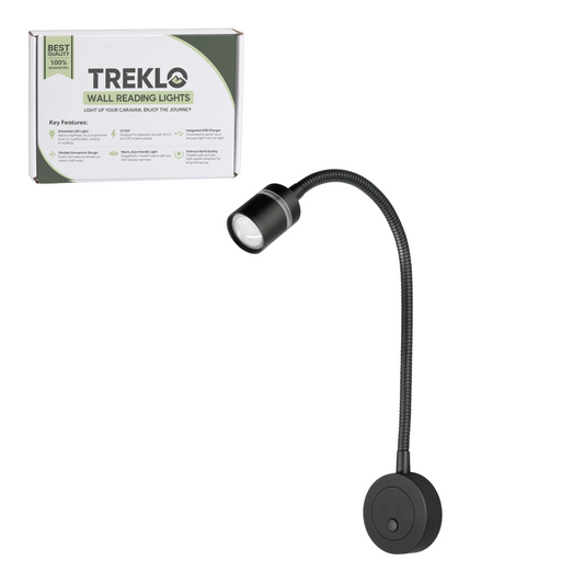 Adjustable wall reading light for focused caravan and campervan illumination