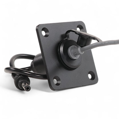 Aluminium Starlink Mini caravan waterproof wall socket with DC 5.5 x 2.1 passthrough connection