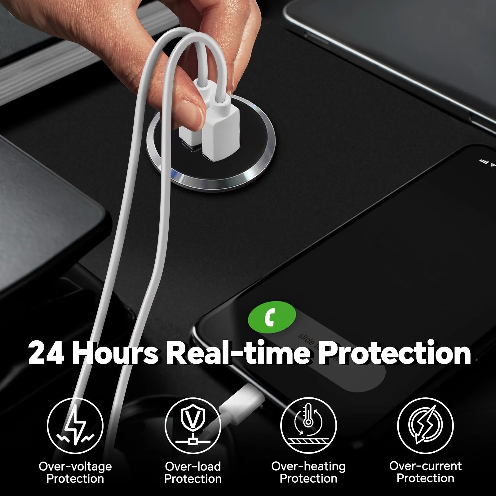 small recessed usb charger for van conversions