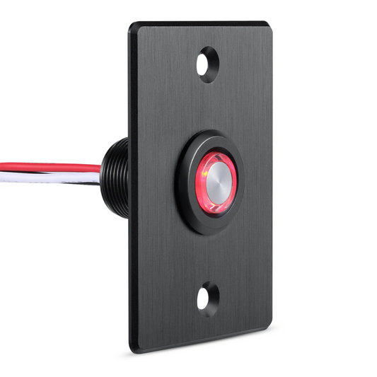 aluminum black LED dimmer switch with red indicator