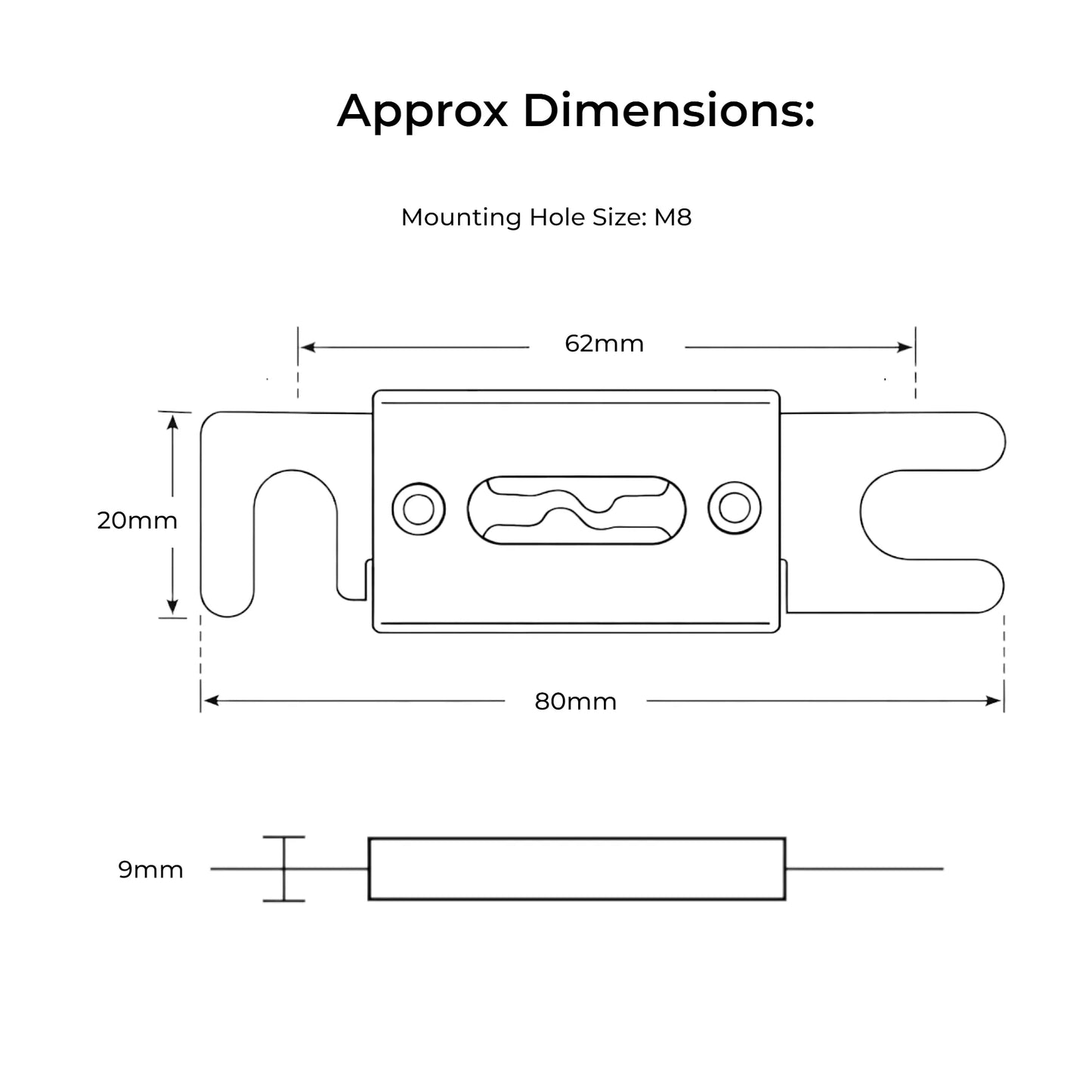 ANL fuse 12–24v for caravan, rv, and campervan DC circuit protection