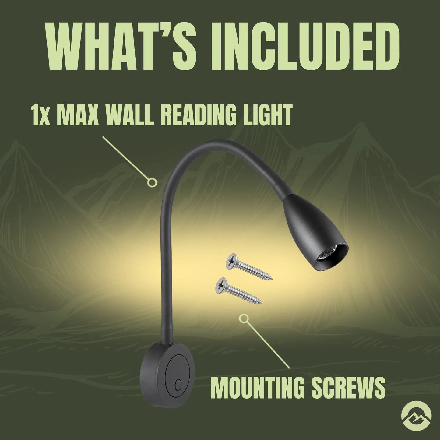 Interior dimmable reading light for camping, touring, and off grid vehicles