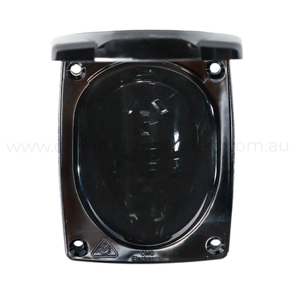 campervan black 10a 240v power socket outlet for clean interior installations