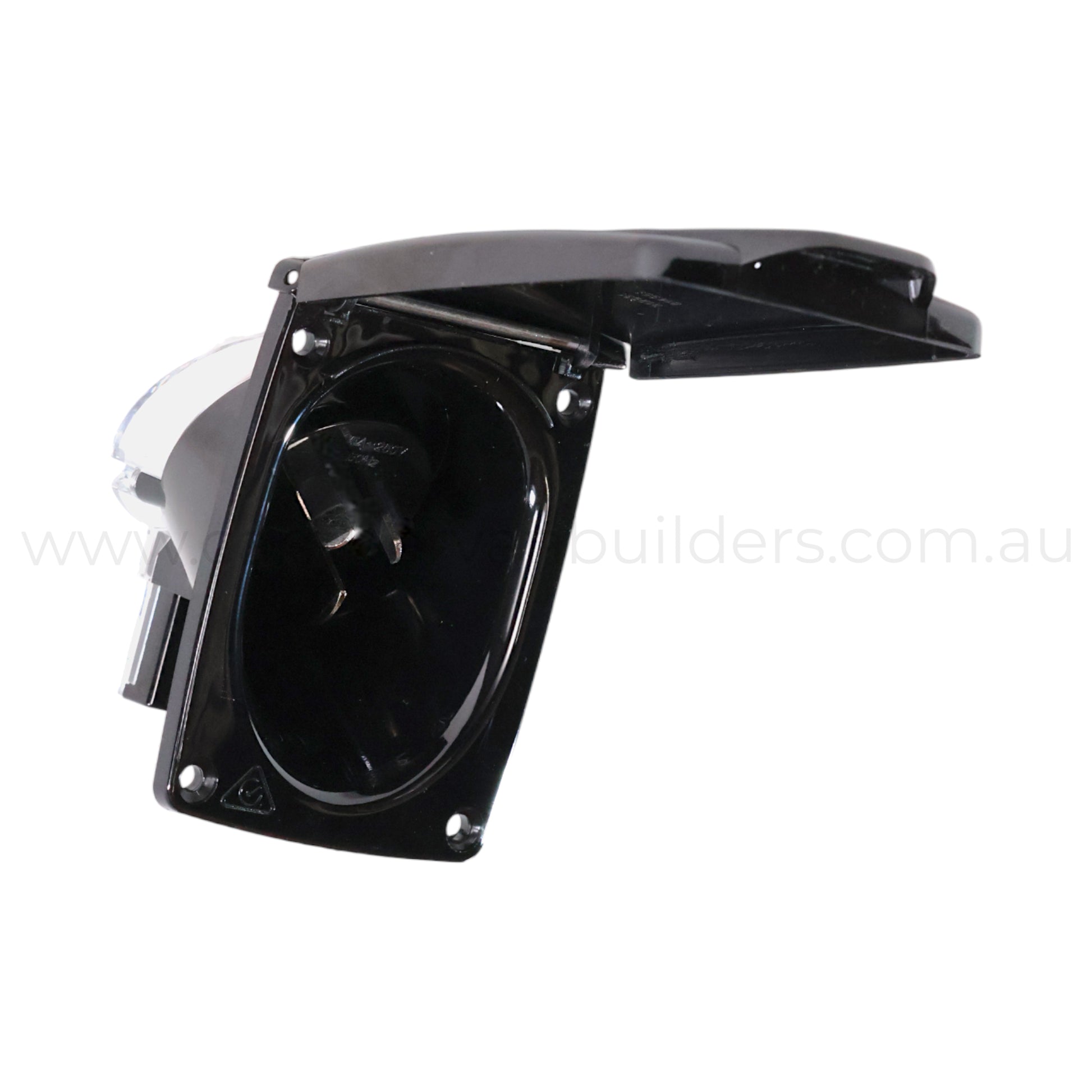 external black 15a 240v inlet socket for rv touring setups and campsite power leads