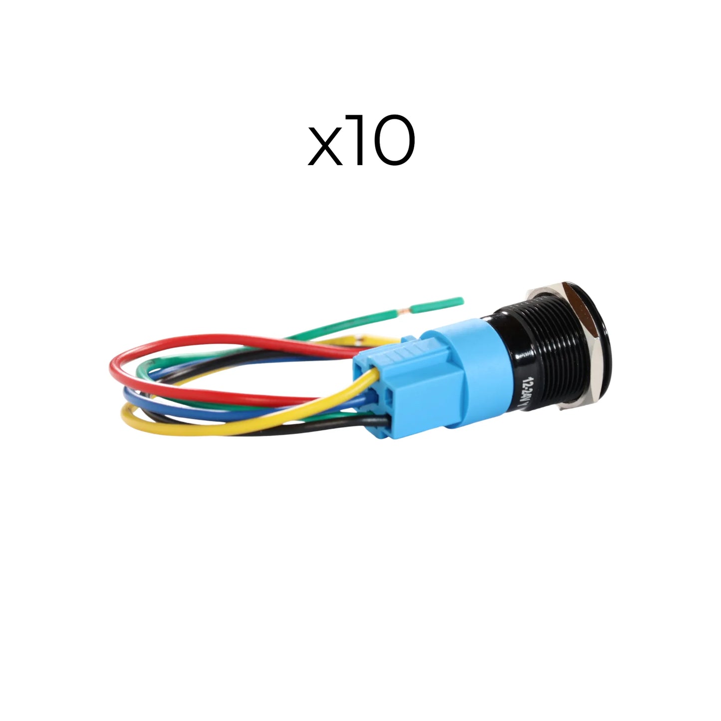 compact 19mm push button switch black anodised finish for caravan 12v starlink systems