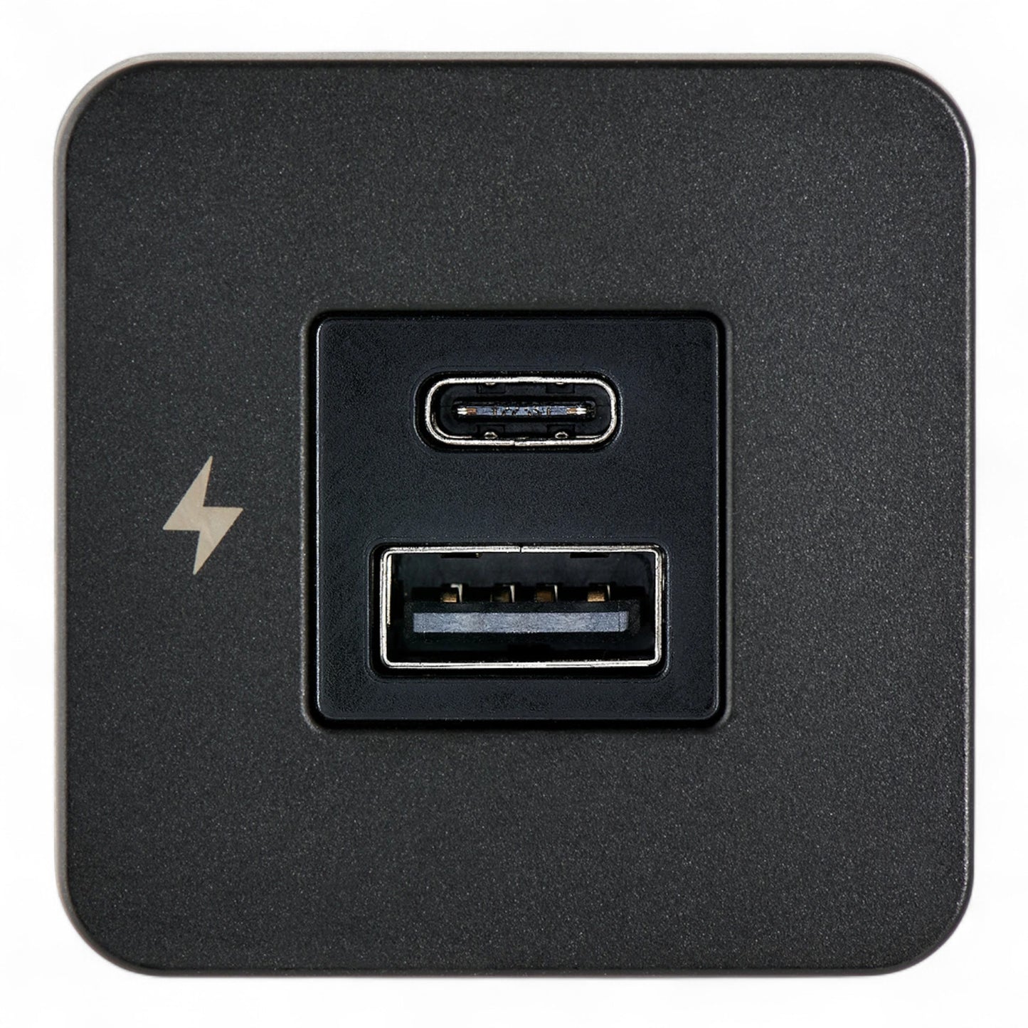 black bezel usb a and usb c charger for campervans