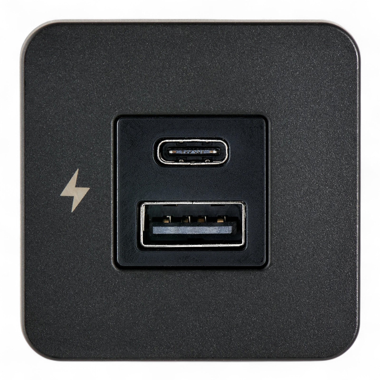 black bezel usb a and usb c charger for campervans