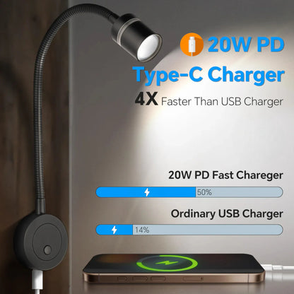 Caravan black Evo LED reading lamp with adjustable brightness