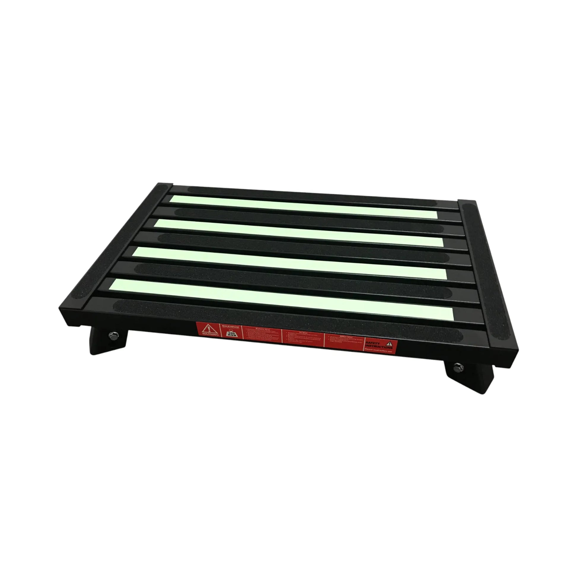 black illuminous single folding portable caravan camping step with light