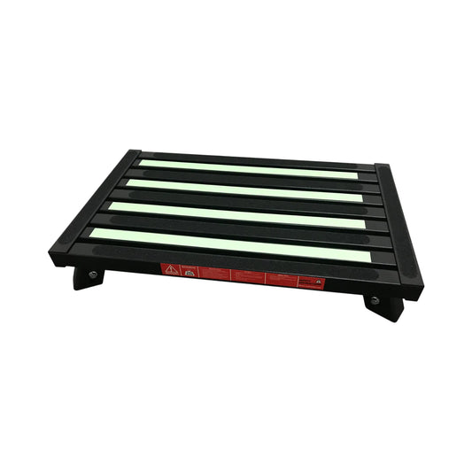 black illuminous single folding portable caravan camping step with light