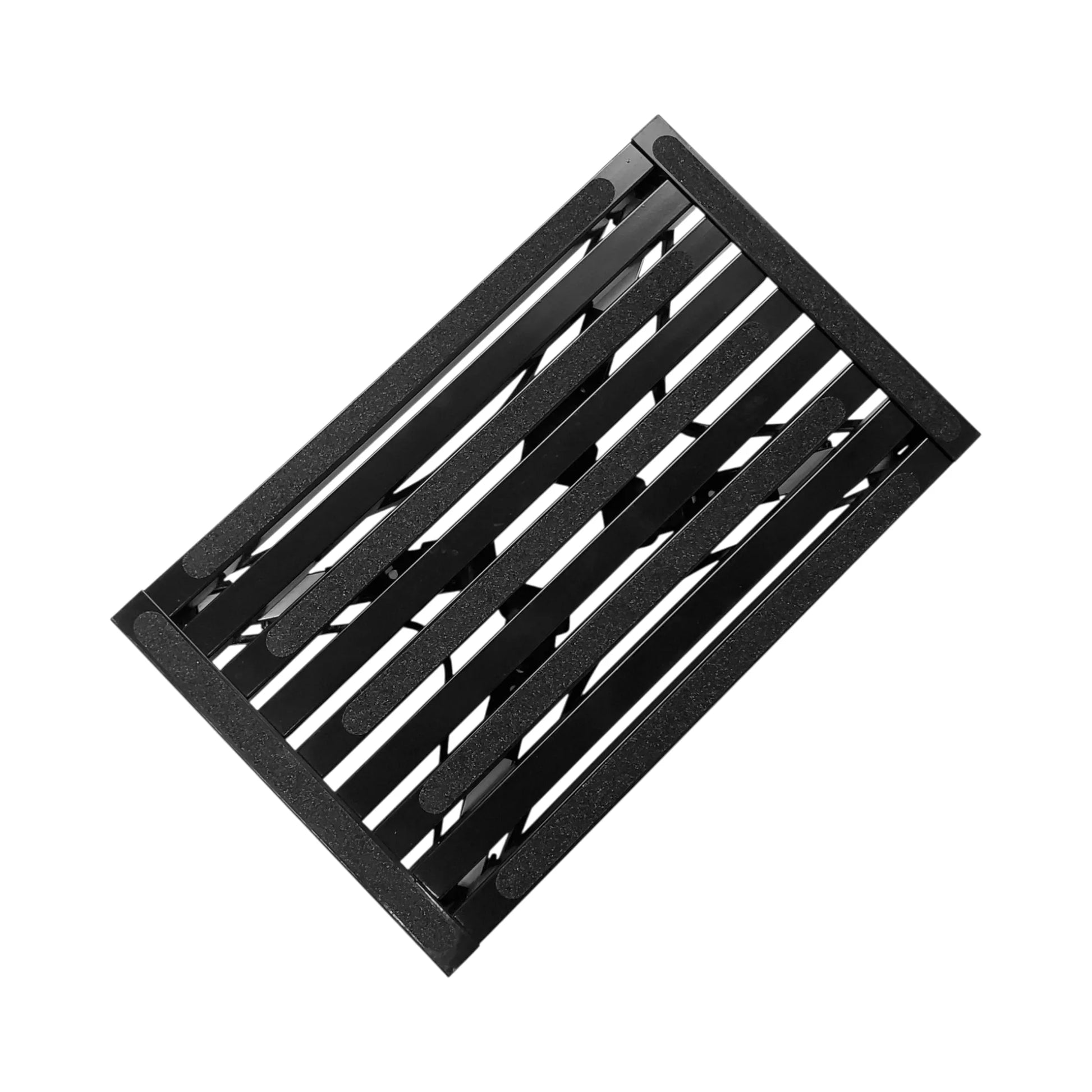 black folding caravan step with adjustable height for easy access