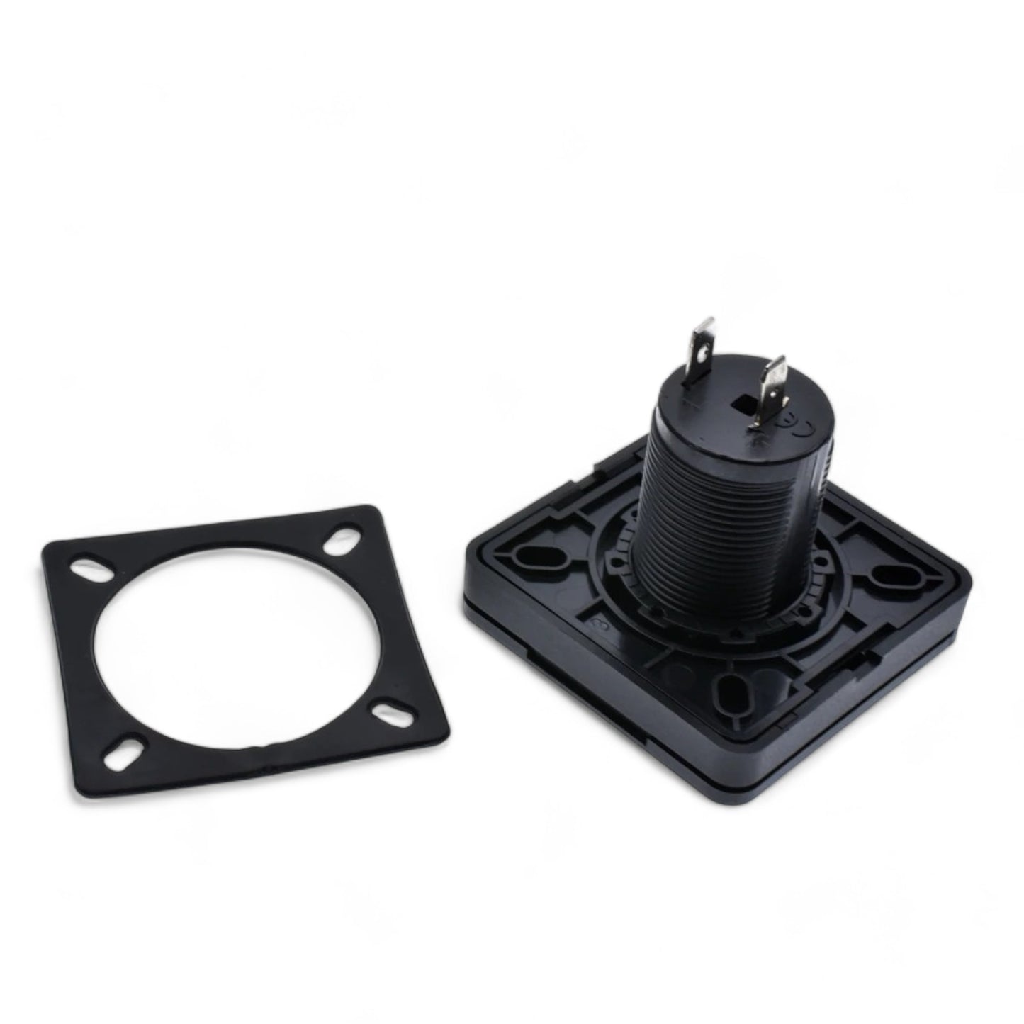 black 12v power socket for outdoor rated installs