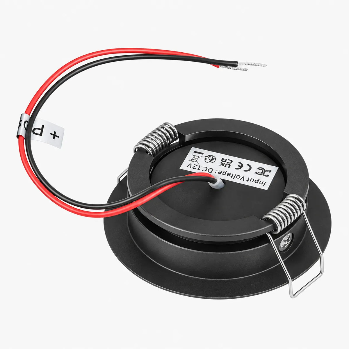 Black 12v adjustable recessed LED lights for comfortable lighting inside touring vehicles