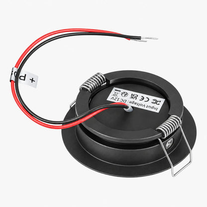 Black 12v adjustable recessed LED lights for comfortable lighting inside touring vehicles