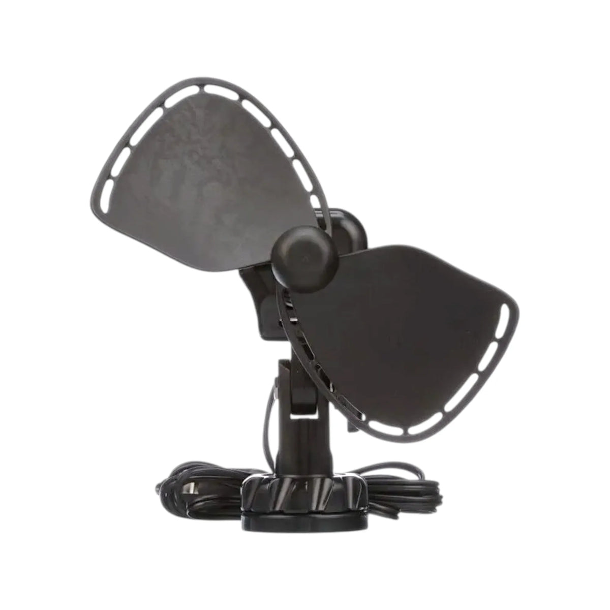 Black 12v caravan air circulation fan by Caframo for comfortable ventilation while touring