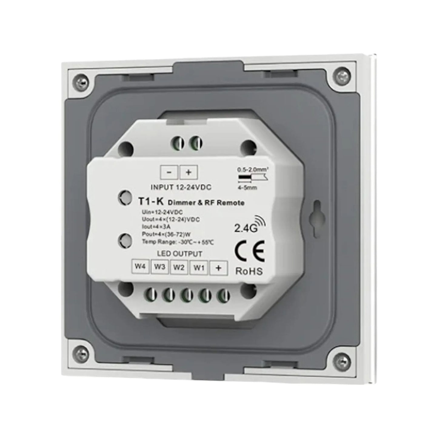 t3k black dimmer shown in plain product display