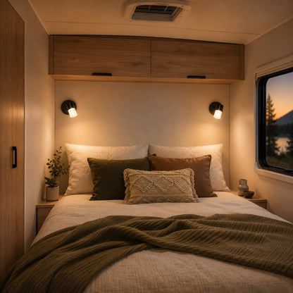 Adjustable Ray swivel reading light for caravan, campervan, and RV interiors