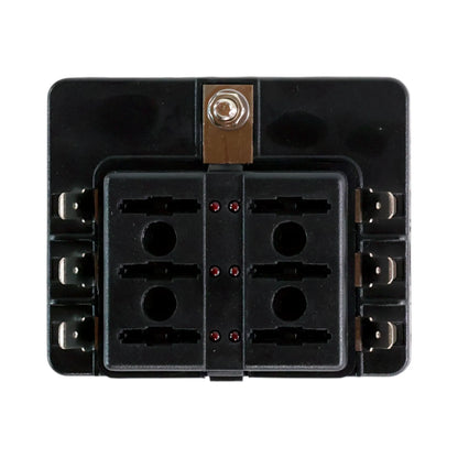 campervan 6 way blade fuse panel with led status lights
