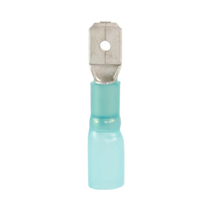 Blue heat shrink male quick disconnect (100 pack) for caravan, rv, and campervan waterproof 12v wiring connections