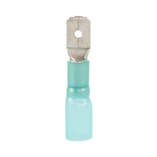 Blue heat shrink male quick disconnect (100 pack) for caravan, rv, and campervan waterproof 12v wiring connections