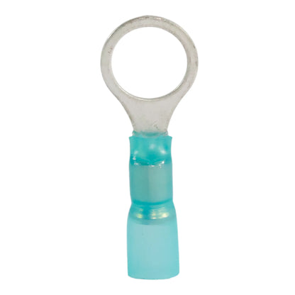 Blue heat shrink ring terminal M10 (100 pack) for caravan, rv, and campervan waterproof 12v wiring connections