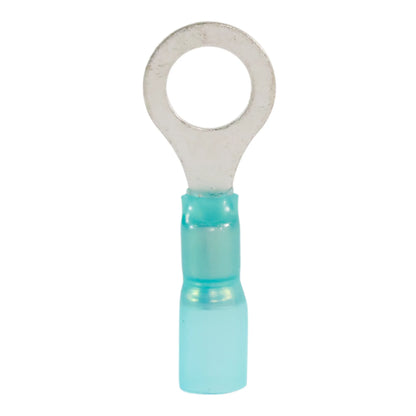 Blue heat shrink ring terminal M8 (100 pack) for caravan, rv, and campervan waterproof 12v wiring connections