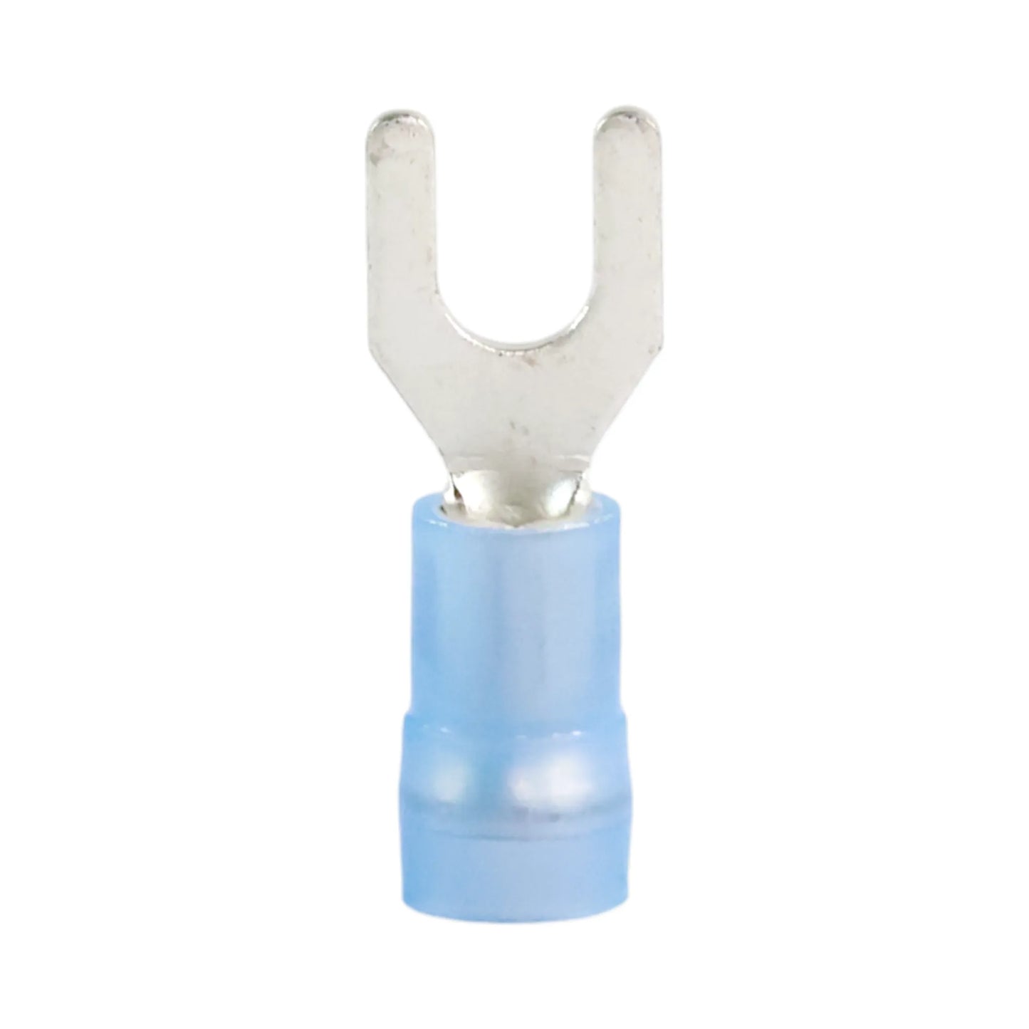 Blue nylon fork terminal M4 (100 pack) for caravan, rv, and campervan 12v wiring connections