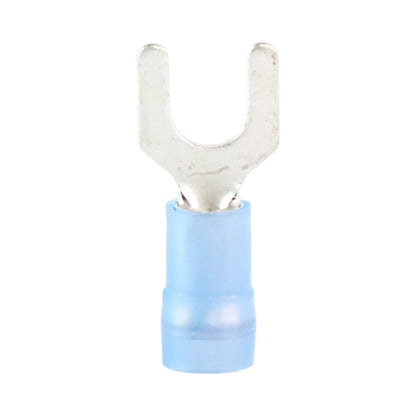 Blue nylon fork terminal M5 (100 pack) for caravan, rv, and campervan 12v wiring connections