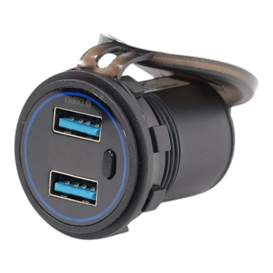 blueline dual usb a charger socket with voltmeter 12v to 24v