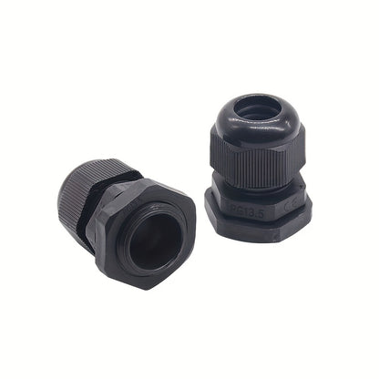 PG7 Waterproof Nylon Plastic Connector - Black (3-6.5mm)