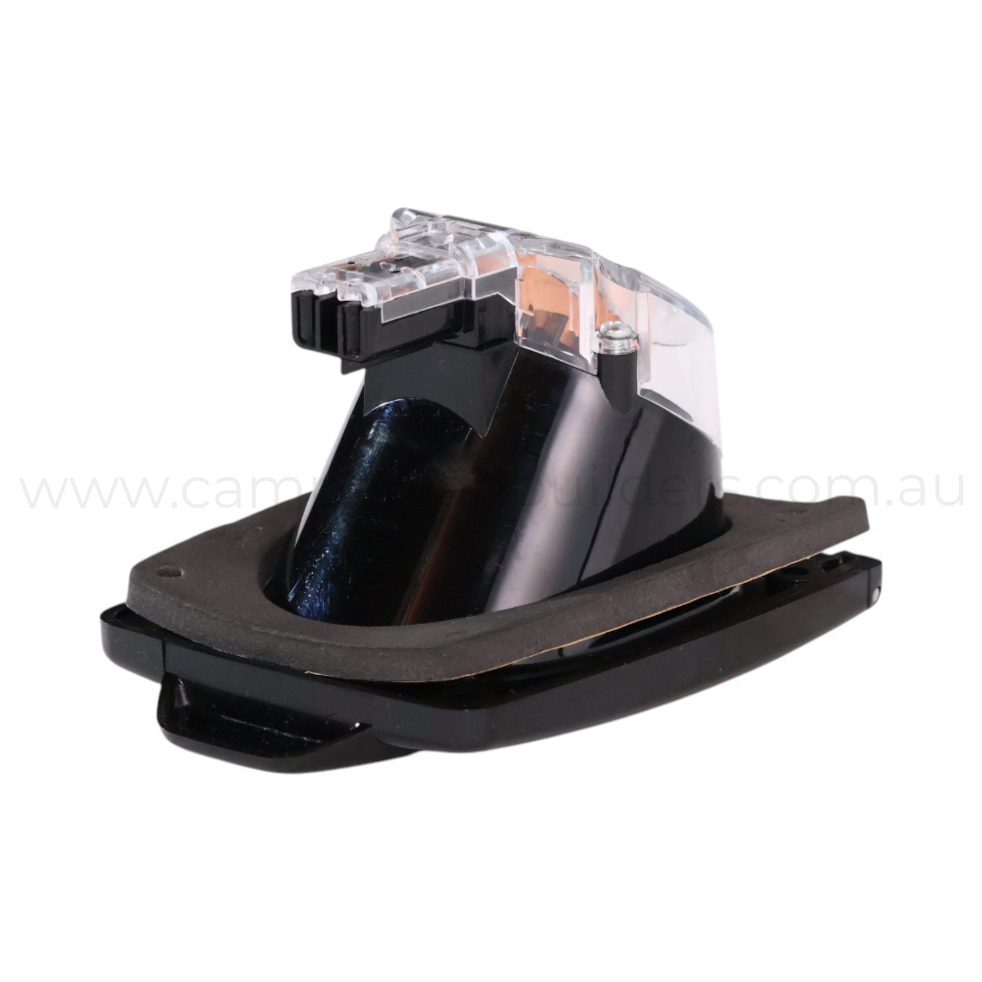 caravan 15a 240v black inlet socket for shore power leads and onboard mains systems