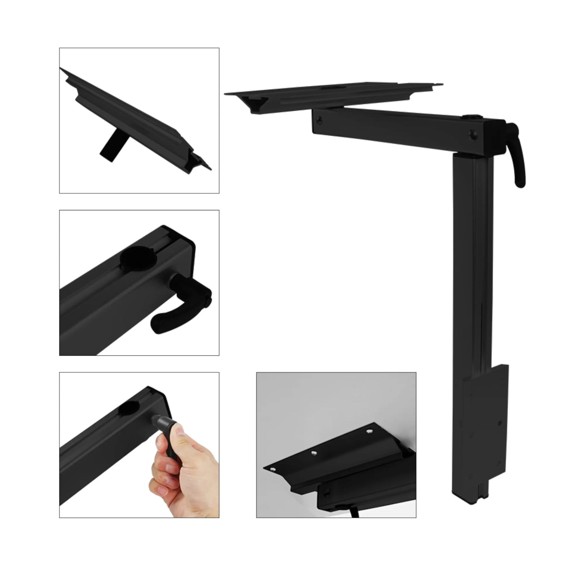 rv and camper heavy duty 100kg swivel table black aluminum for dining or workspace