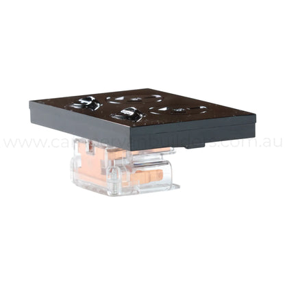 caravan black dual gpo outlet for powered sites and onboard appliances