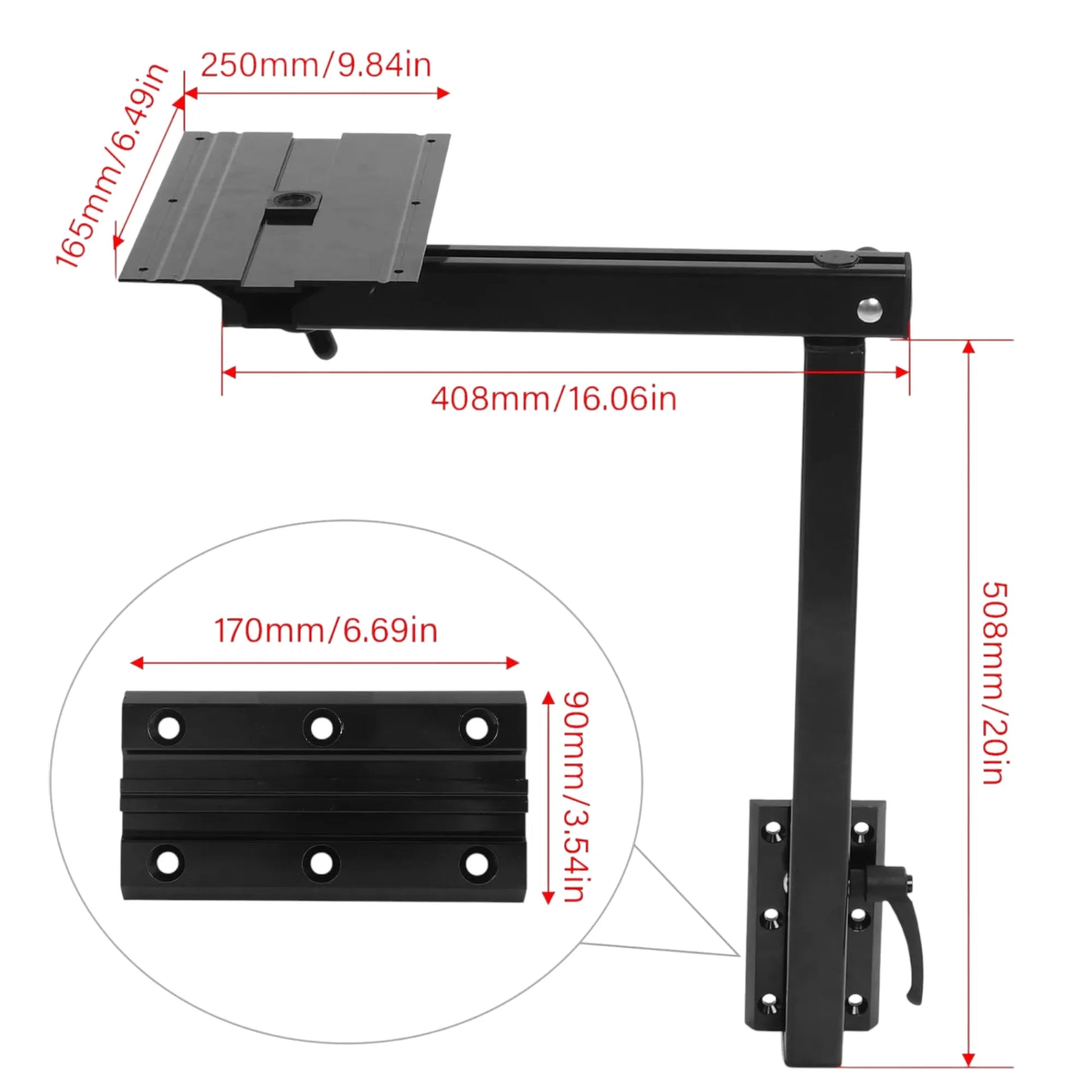 adjustable caravan swivel table black 50kg for kitchen or dining setups