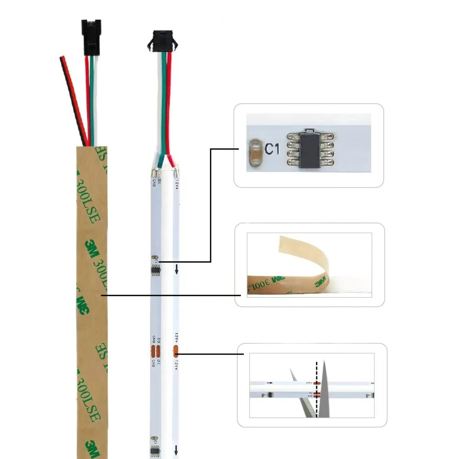 flexible rgb dotless light strip for caravans