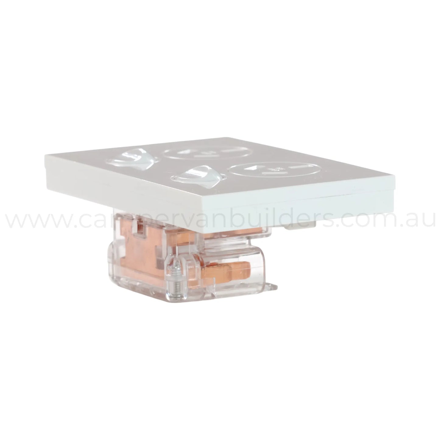 caravan white dual gpo outlet for powered sites and onboard appliances