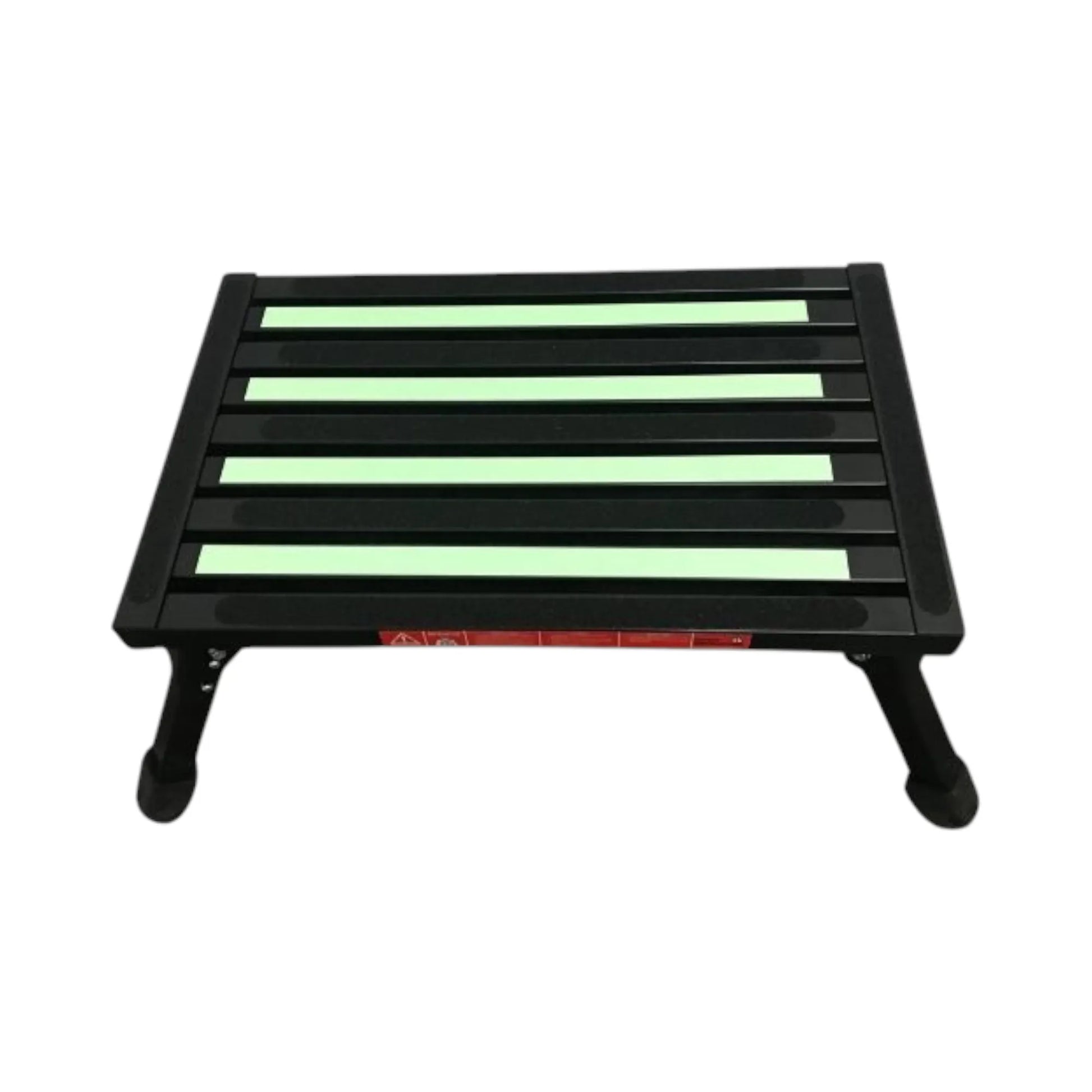 strong black folding step with illuminated platform for outdoor use