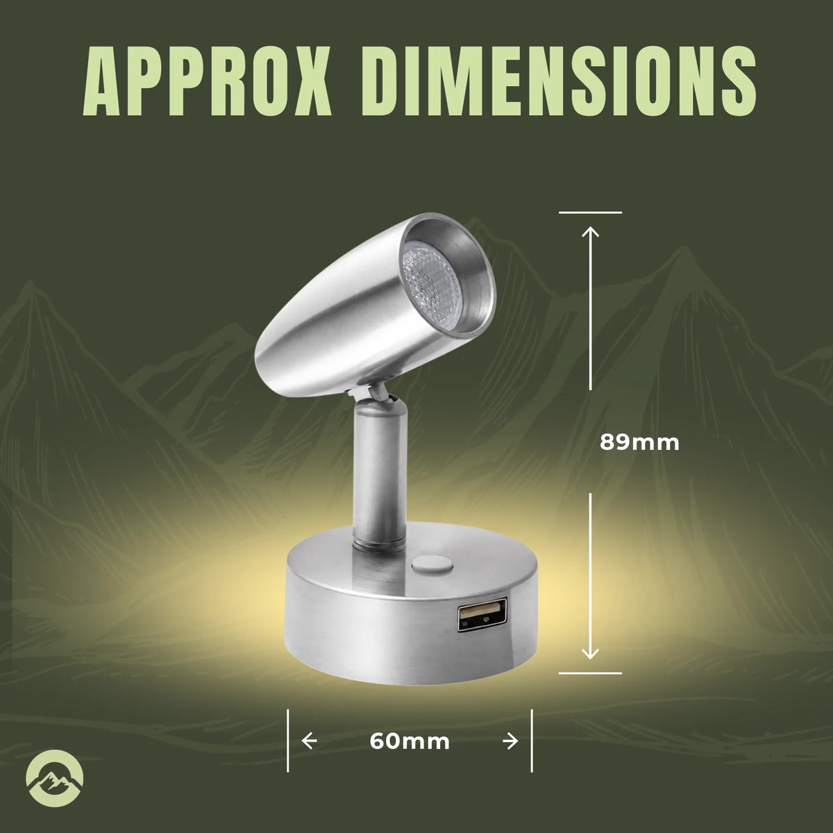 Campervan Sol LED spotlight in nickel for compact interior installations