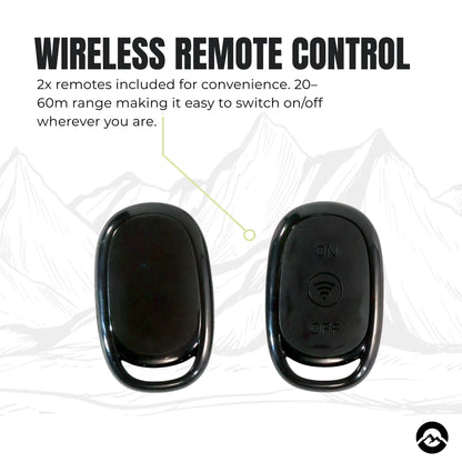 RV Starlink Mini inline power controller with wireless remote controls