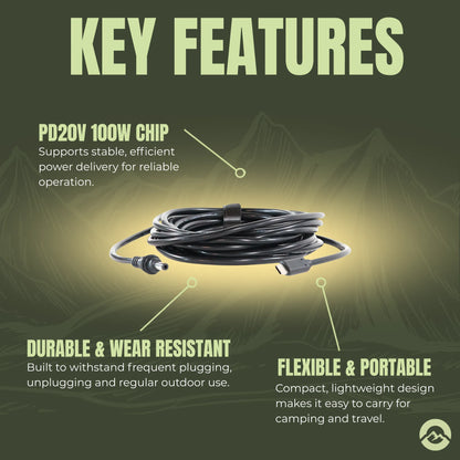 Campervan Starlink Mini USB C to DC cable for vehicle electrical systems