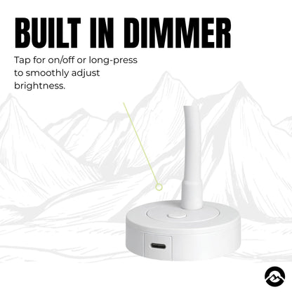 Campervan white Max LED reading lights with touch dimming and flexible light positioning