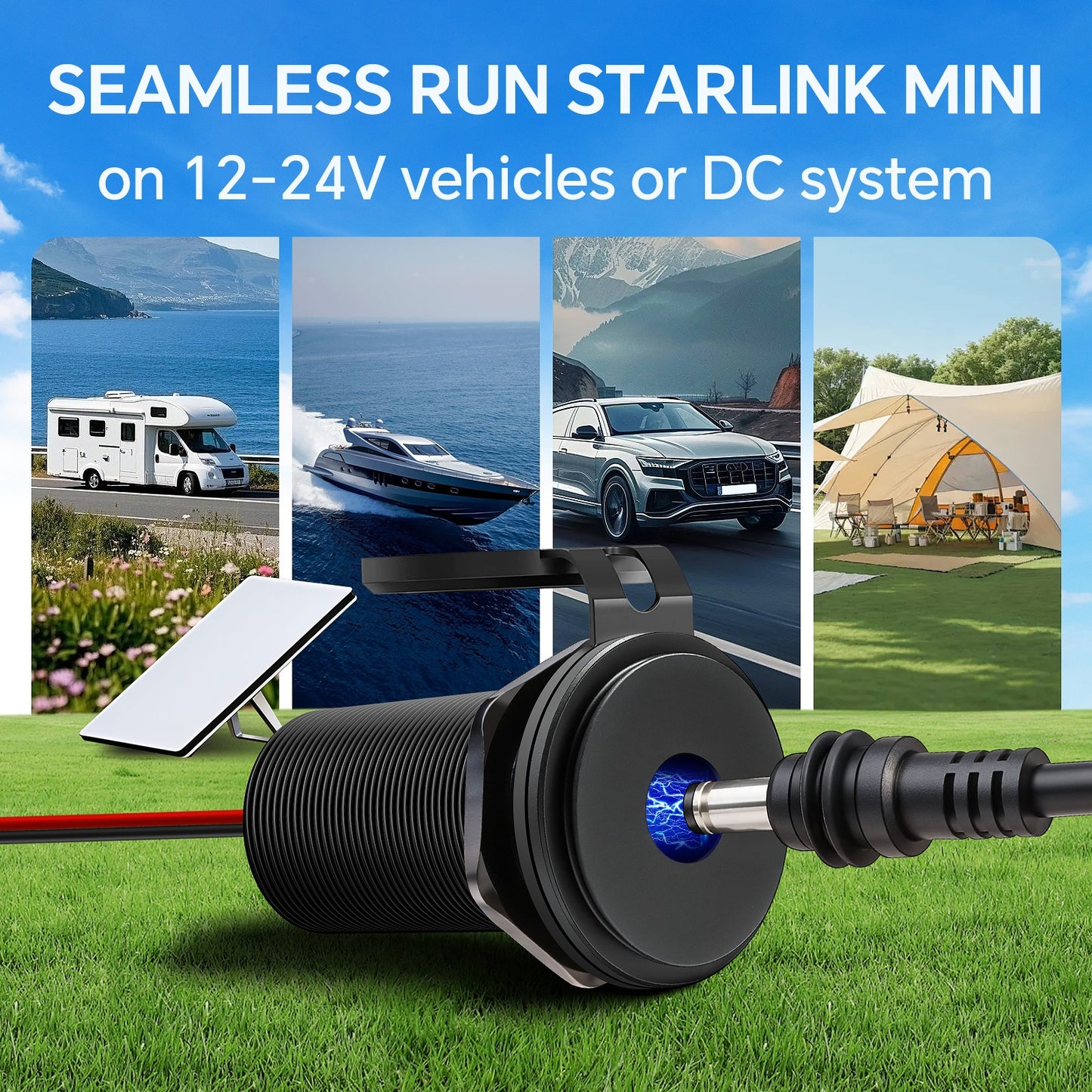 Starlink Mini Waterproof Boosted Caravan / Canopy Power Outlet