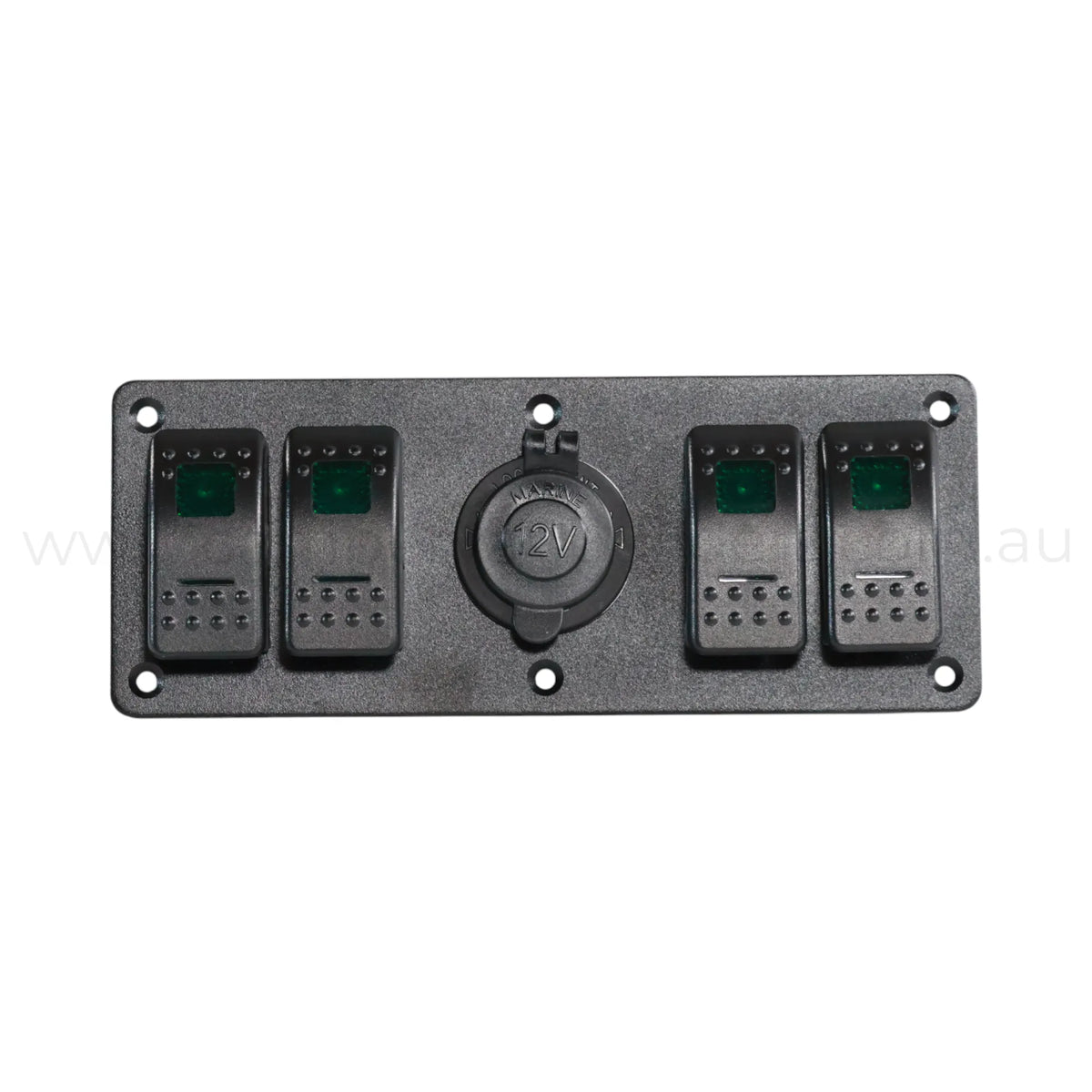 Switch Panel 4x 4 Way Rocker Switch Panel + 12v Socket Dual LED (Red, Green or Blue ...