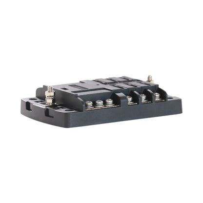 Campervan blade fuse panel with positive and negative terminals