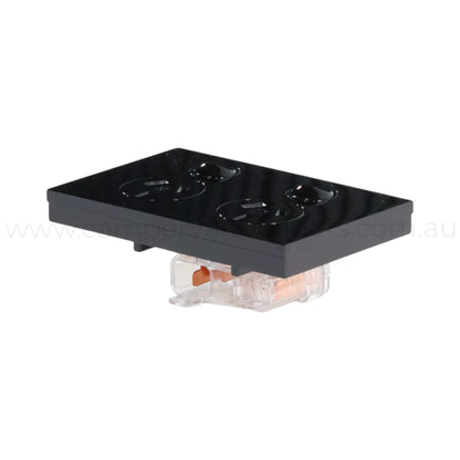 rv black dual gpo plug and play socket for 240v accessory use