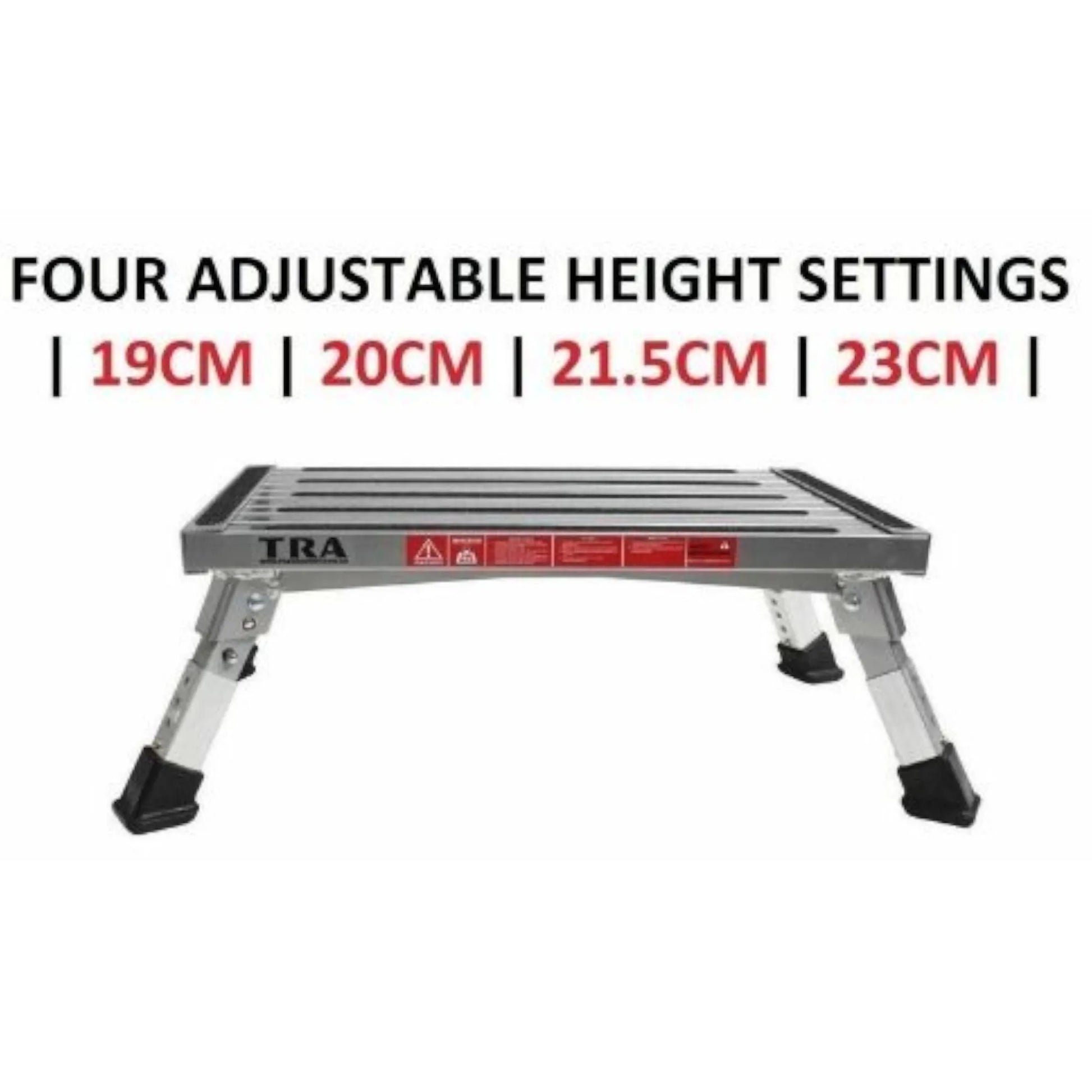 campervan folding step with adjustable legs and non slip surface