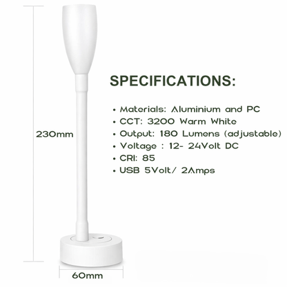 adjustable brightness reading lights for rv interiors