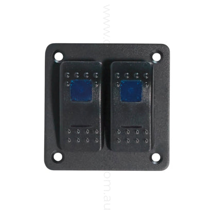 2 way on off rocker switch panel with dual led lights for caravan power control