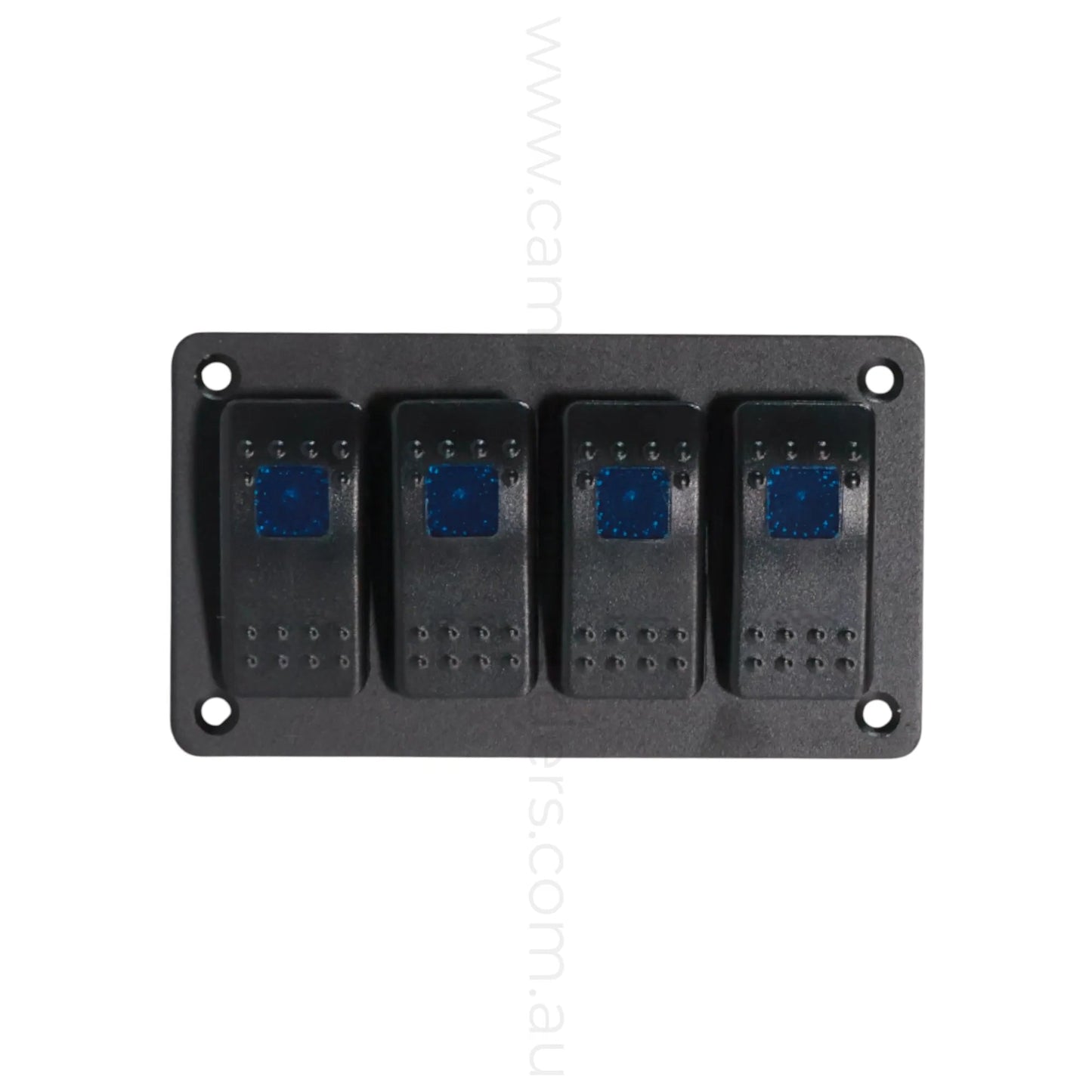 4 way on off rocker switch panel with single led light for caravan power control