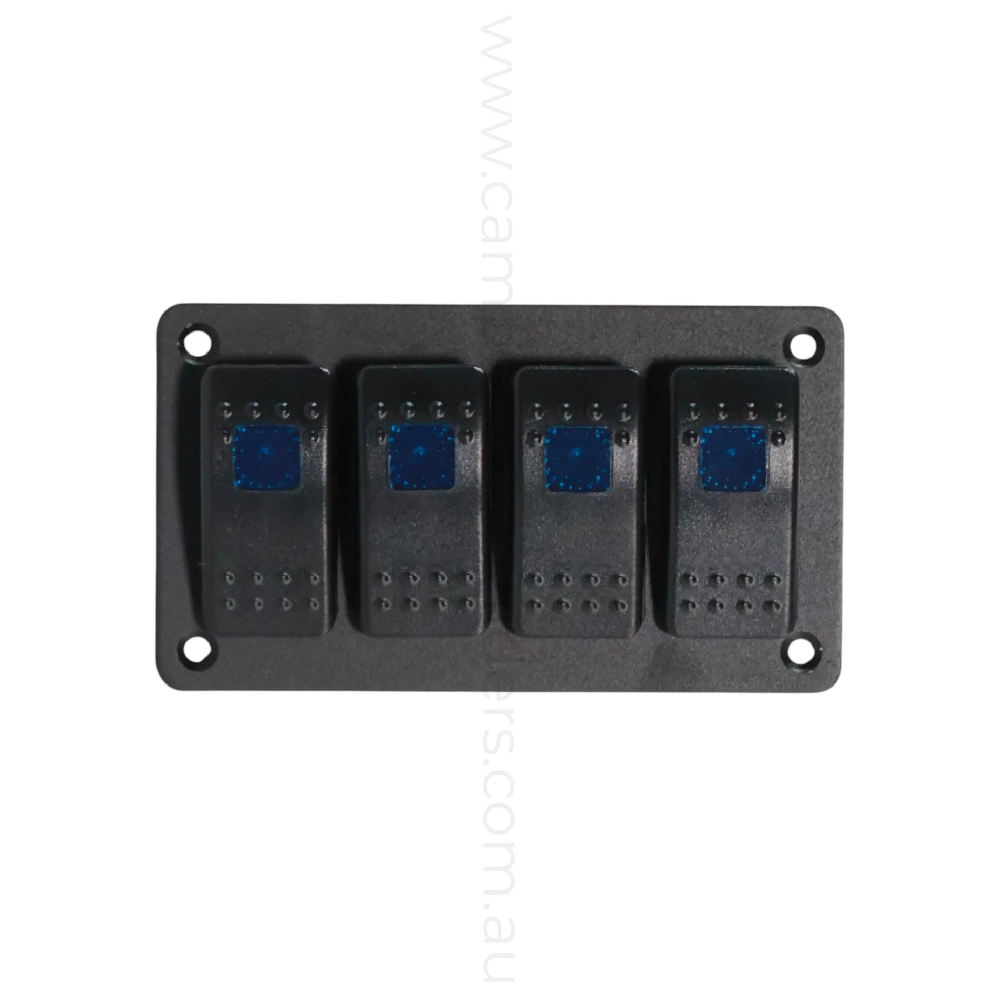 4 way on off rocker switch panel with single led light for caravan power control